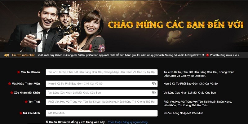 Tiến hành lập tài khoản i9bet để chơi casino